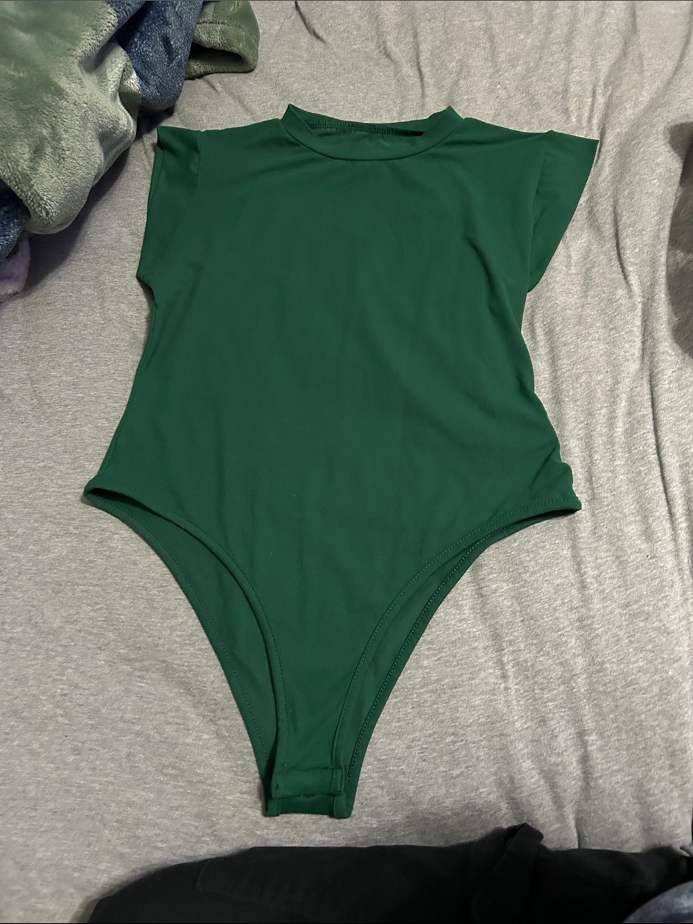 SHEIN Emerald Green Cap Sleeve Bodysuit